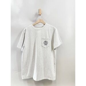 Aime Leon Dore Pocket T-Shirt Mens S Grey Globe Graphic Queens New York